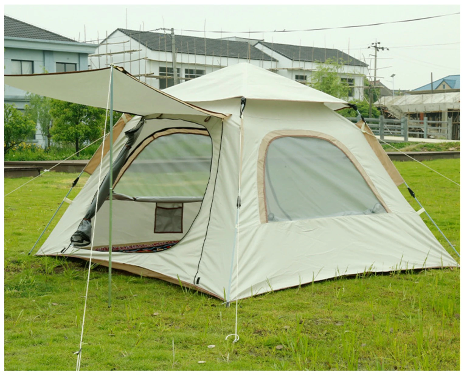 Cheap Goat Tents Ango Pop Up Tent Automatic Tent Outdoor Portable Folding 3 Person Family Tent for Camping Park Picnic   